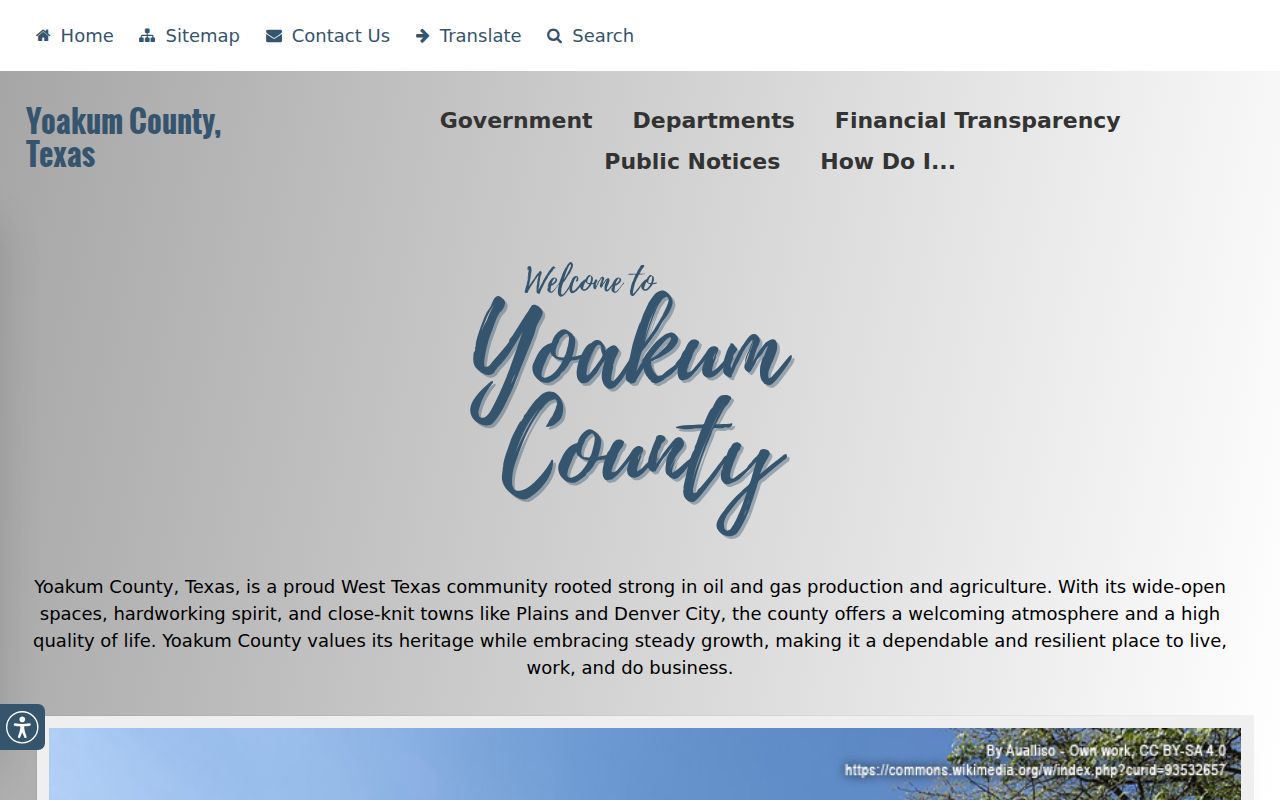 Yoakum County warrant records: county office and courthouse contact page